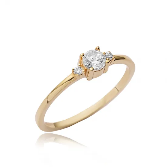 Handcrafted Round CZ 925 Sterling Silver Ring