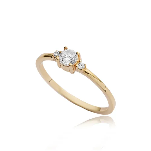 Handcrafted Round CZ 925 Sterling Silver Ring