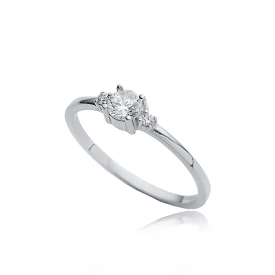 Handcrafted Round CZ 925 Sterling Silver Ring