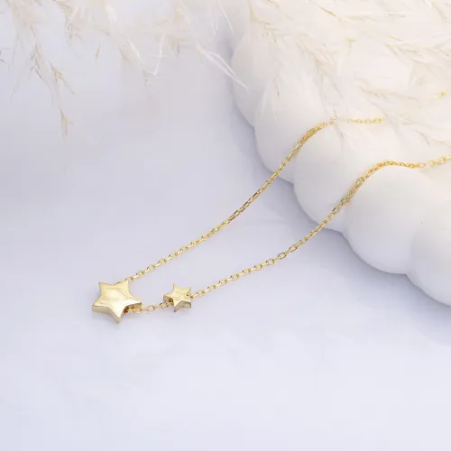 Tiny Stars Plain Turkish Wholesale Silver Necklace Jewelry
