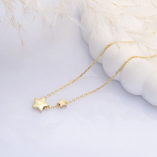 Tiny Stars Plain 925 Sterling Silver Necklace