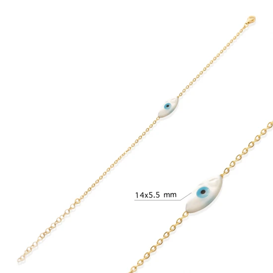 Evil Eye Mother Of Pearl 925 Sterling Silver Bracelet Evil Eye Mother Of Pearl 925 Sterling Silver Bracelet