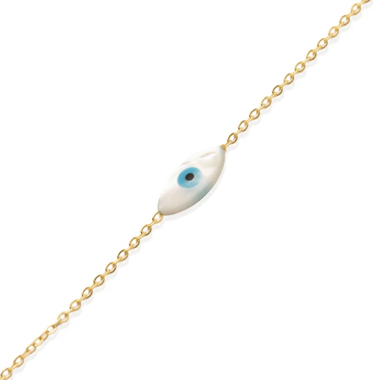 Evil Eye Mother Of Pearl 925 Sterling Silver Bracelet Evil Eye Mother Of Pearl 925 Sterling Silver Bracelet