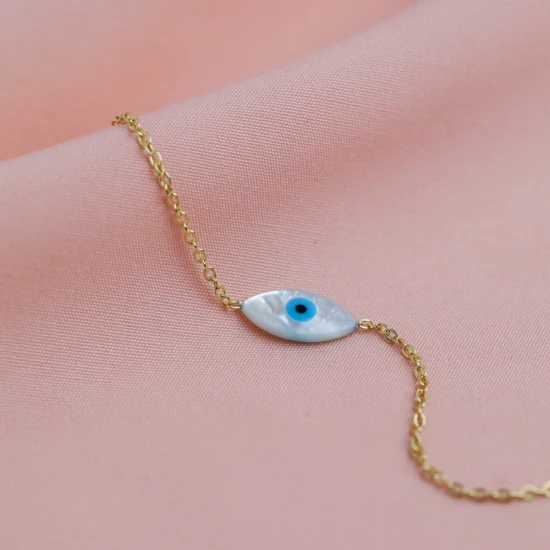 Evil Eye Mother Of Pearl 925 Sterling Silver Bracelet Evil Eye Mother Of Pearl 925 Sterling Silver Bracelet