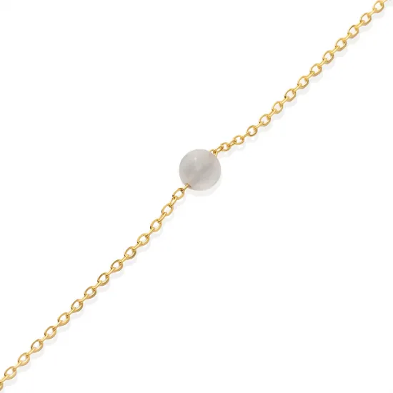 Round White Stone Design 925 Charm Bracelet Round White Stone Design 925 Charm Bracelet