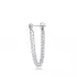 Single Triple CZ Chain 925 Sterling Silver Earrings