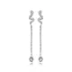 Snake CZ Chain 925 Sterling Silver Earrings - Sade 925 Silver Jewelry