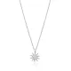 Sun Design Clear CZ Stone Turkish Silver Charm Necklace Sun Design Clear CZ Stone Turkish Silver Charm Necklace
