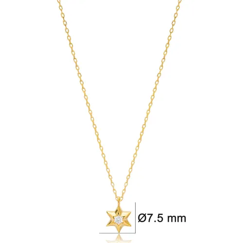 Star Shape CZ 925 Sterling Silver Necklace
