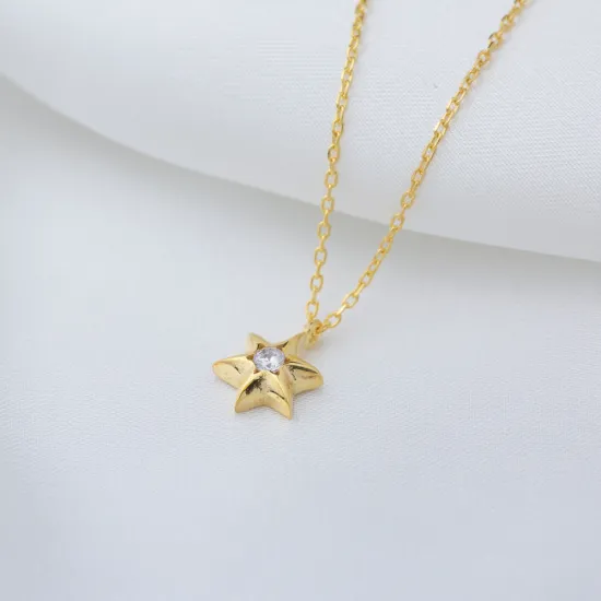 Star Shape CZ 925 Sterling Silver Necklace Star Shape CZ 925 Sterling Silver Necklace