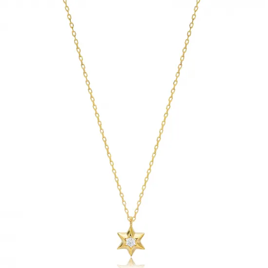Star Shape CZ 925 Sterling Silver Necklace Star Shape CZ 925 Sterling Silver Necklace