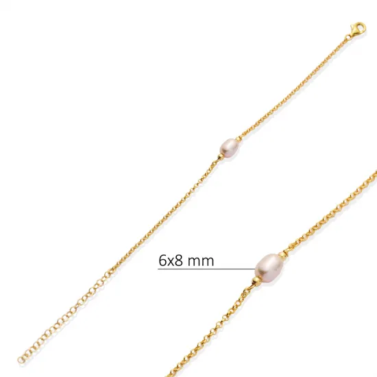 Dainty Pink Pearl 925 Sterling Silver Bracelet Dainty Pink Pearl 925 Sterling Silver Bracelet