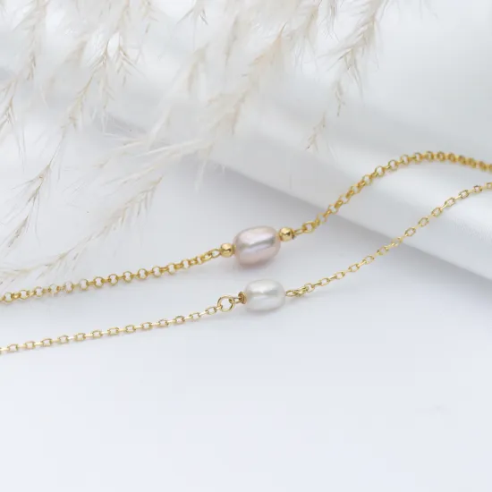 Dainty Pink Pearl 925 Sterling Silver Bracelet Dainty Pink Pearl 925 Sterling Silver Bracelet