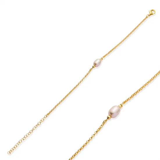 Dainty Pink Pearl 925 Sterling Silver Bracelet Dainty Pink Pearl 925 Sterling Silver Bracelet