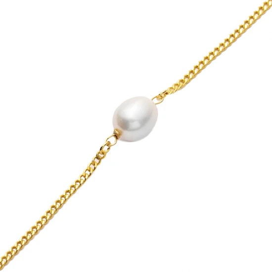 Single Natural Pearl 925 Sterling Silver Bracelet | 925 Sterling Silver Wholesale | Sade Silver Single Natural Pearl 925 Sterling Silver Bracelet - Sade 925 Silver Jewelry