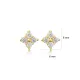 CZ Flower Earrings in 925 Sterling Silver CZ Flower Earrings in 925 Sterling Silver