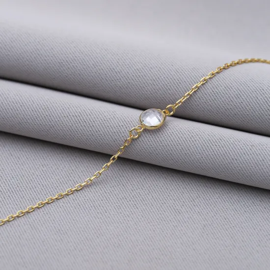 Clear CZ Round 925 Sterling Silver Bracelet