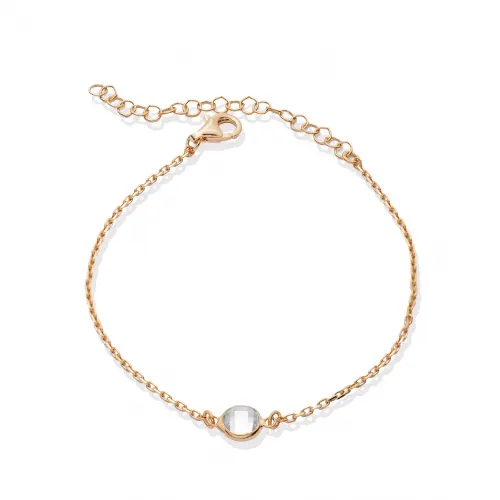 Clear CZ Round 925 Sterling Silver Bracelet