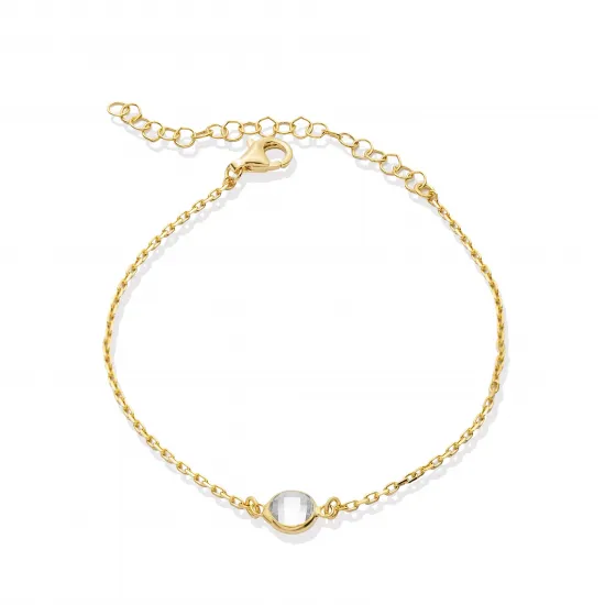Clear CZ Round 925 Sterling Silver Bracelet