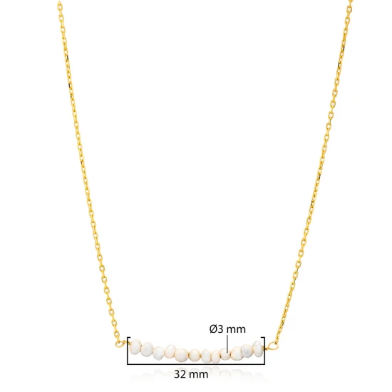 Multiple Minimalist Natural Pearls 925 Silver Necklace