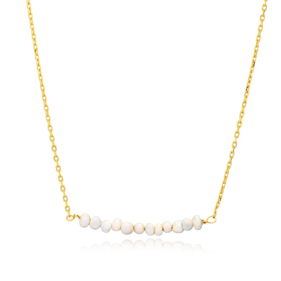 Multiple Minimalist Natural Pearls 925 Silver Necklace
