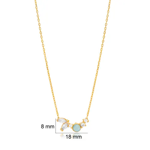 Blue Topaz CZ 925 Sterling Silver Necklace