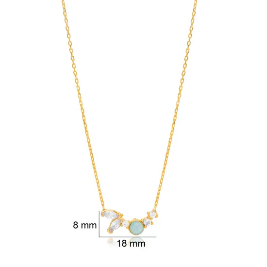 Blue Topaz CZ 925 Sterling Silver Necklace Blue Topaz CZ 925 Sterling Silver Necklace