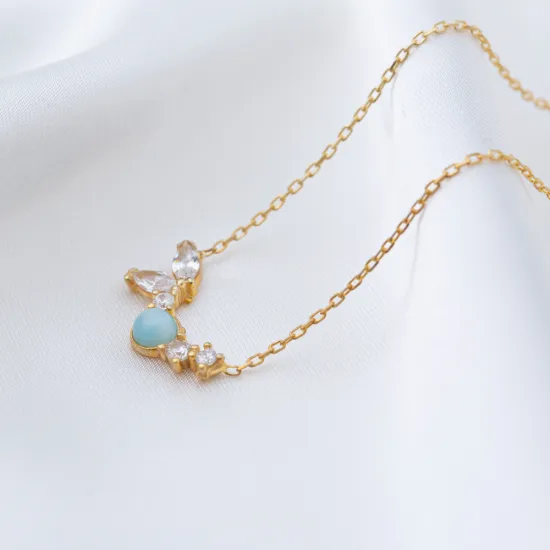 Blue Topaz CZ 925 Sterling Silver Necklace Blue Topaz CZ 925 Sterling Silver Necklace
