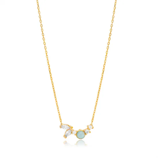 Blue Topaz CZ 925 Sterling Silver Necklace Blue Topaz CZ 925 Sterling Silver Necklace