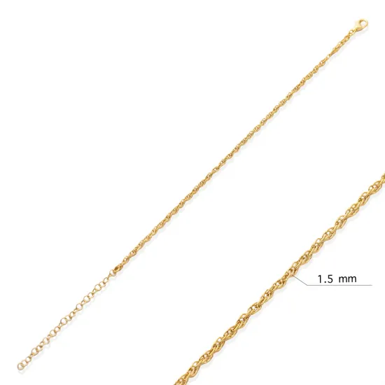 Singapore Chain 925 Sterling Silver Bracelet