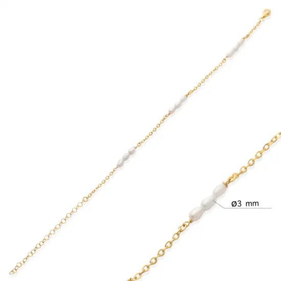 Triple Pearl Design 925 Charm Bracelet Triple Pearl Design 925 Charm Bracelet