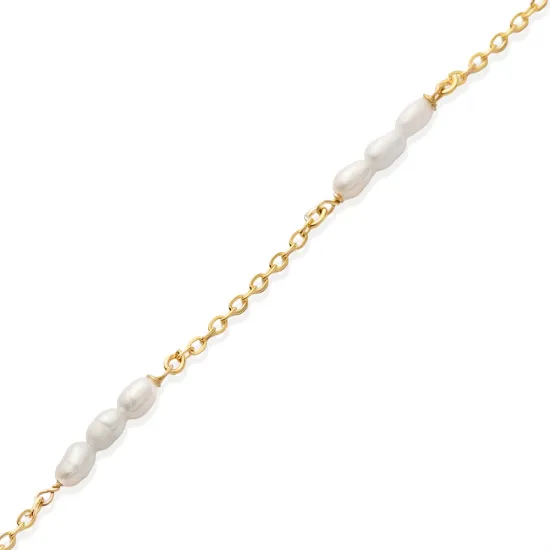 Triple Pearl Design 925 Charm Bracelet Triple Pearl Design 925 Charm Bracelet