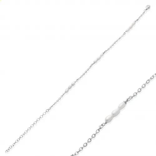Triple Pearl 925 Sterling Silver Bracelet