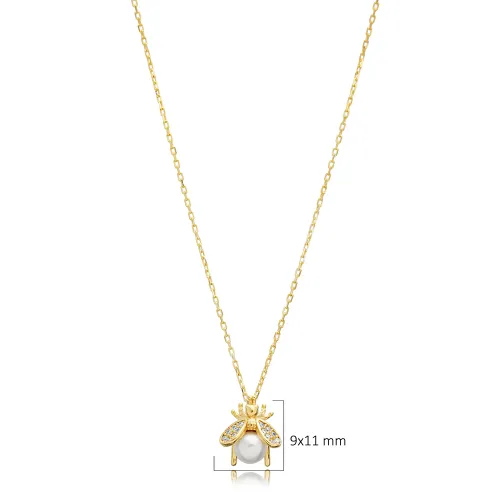 Bee Cute Pearl 925 Sterling Silver Necklace