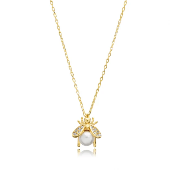 Bee Cute Pearl 925 Sterling Silver Necklace