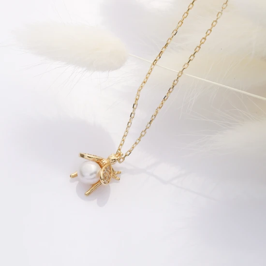 Bee Cute Pearl 925 Sterling Silver Necklace