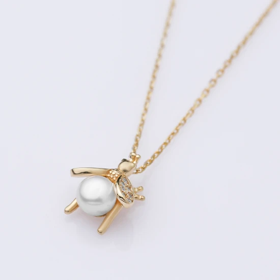 Bee Cute Pearl 925 Sterling Silver Necklace