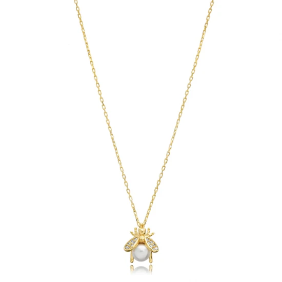 Bee Cute Pearl 925 Sterling Silver Necklace