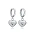 Silver Bubble Heart Charm Dangle Earring