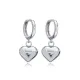 Silver Bubble Heart Charm Dangle Earring Silver Bubble Heart Charm Dangle Earring
