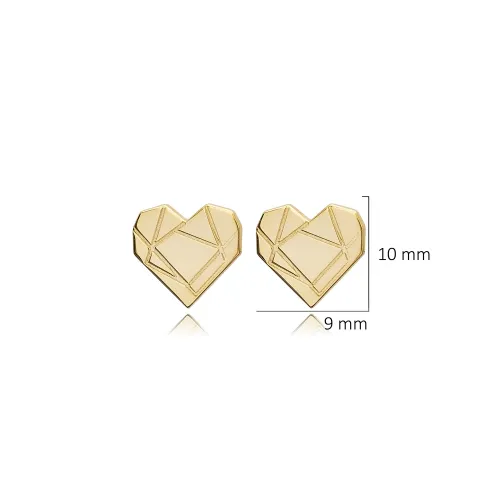 Heart Origami 925 Sterling Silver Earrings Heart Origami 925 Sterling Silver Earrings