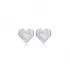 Heart Origami Design Silver Stud Earrings