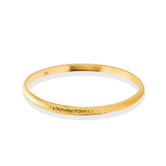 22 Karat Gold Plain 71mm Vintage Sterling Silver Bangle 22 Karat Gold Plain 71mm Vintage Sterling Silver Bangle