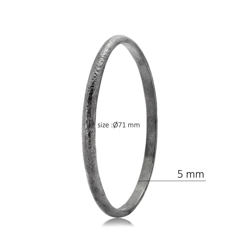 Oxidized Plain 71mm Vintage 925 Sterling Silver Bangle Oxidized Plain 71mm Vintage 925 Sterling Silver Bangle