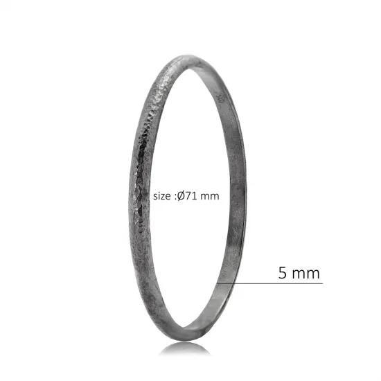 Oxidized Plain 71mm Vintage 925 Sterling Silver Bangle Oxidized Plain 71mm Vintage 925 Sterling Silver Bangle