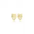 Theatre Mask Plain Silver Stud Earrings