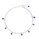 Stylish Evil Eye Mirror Chain Women 925 Silver Anklet