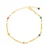 Colorful Evil Eye Gourmet Chain Women 925 Silver Anklet