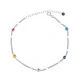 Colorful Evil Eye Gourmet Chain Women 925 Silver Anklet Colorful Evil Eye Gourmet Chain Women 925 Silver Anklet