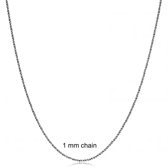 Twisted Cable Oxidized Chain Sterling Silver Necklace - Sade 925 Silver Jewelry